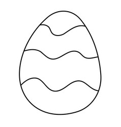 Striped Doodle Easter Egg Black And White