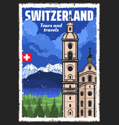 Swiss Alps Switzerland And Jesuit Church