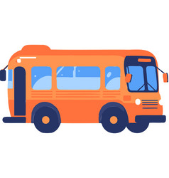 Hand Drawn Student Transport Bus In Flat Style