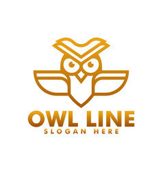 Logo Owl Gradient Line Art Style