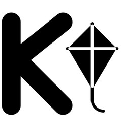 Letter K Alphabet With Kite Icon