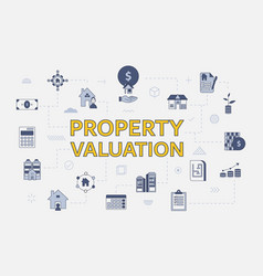 Property Valuation Concept With Icon Set With Big