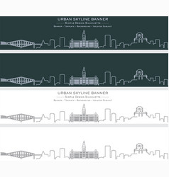 Quebec Single Line Skyline Profile Banner