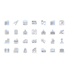 Residential Architecture Line Icons Collection