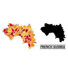 Autumn Leaves - Mosaic Map French Guinea