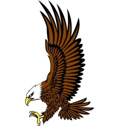 Bald eagle and red emblem Royalty Free Vector Image