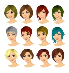 Isolated set of middle aged woman avatar Vector Image