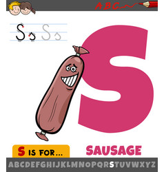 Letter S Worksheet With Cartoon Sausage Food