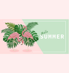 Summer Background With Tropical Leaves And