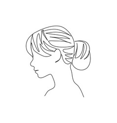 Woman Face In Profile One Line Drawing