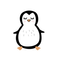 Cute Penguin Icon In Flat Style Cold Winter