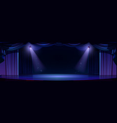 Dark Theater Stage With Spotlights Curtain Drama