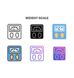 Weight Scale Icons Set With Different Styles