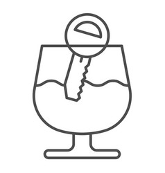 Alcohol Drunk Driver Thin Line Icon Vehicle