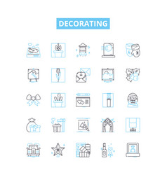 Decorating Line Icons Set Paint Wallpaper