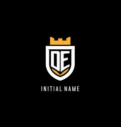 Initial De Logo With Shield Esport Gaming