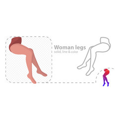 Woman Legs Isolated Flat Legs Line Icon