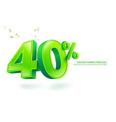 40 Percent Discount Number Template