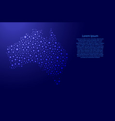 Australia Map From Blue And Glowing Space Stars