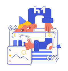 Flat Cartoon Seo Analytics