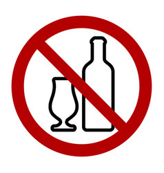 No Alcohol Drink Symbol Prohibition Sign Flat