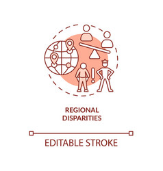 Regional Disparities Red Concept Icon