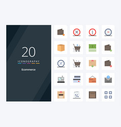 20 Ecommerce Flat Color Icon For Presentation