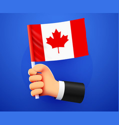 3d Hand Holding Canada National Flag