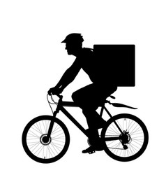 Delivery Service Man Riding Bicycle Silhouette