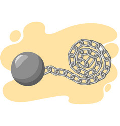 Old Fashioned Or Retro Ball And Iron Chain Concept