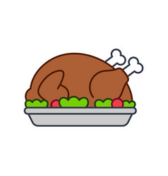 Turkey Dinner On White Background