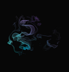 Blue Smoke Element In Black Background