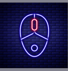 Glowing Neon Line Computer Mouse Gaming Icon