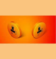 Isometric Beer Tap Icon Isolated On Orange