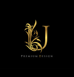 Classy gold elegant letter m graceful style Vector Image