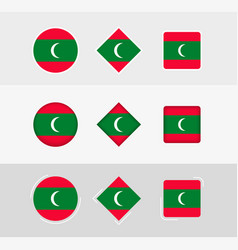 Maldives Flag Icons Set Flag Of