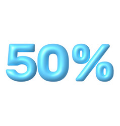 Number 3d Icon Blue Glossy 50 Percent Discount