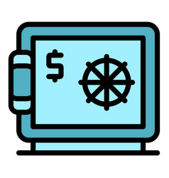 Safe Box Bank Icon Flat