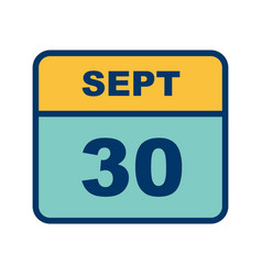 September 30th Date On A Single Day Calendar