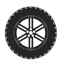 Wheel Iconblack Logo Isolated On White