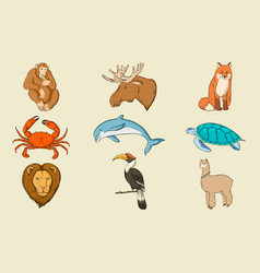 Wild Animal Colorful Sticker Set