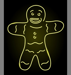 Art With Neon Yellow Shiny Gingerbread Man