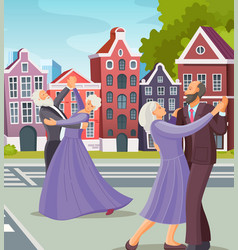 Old Dancing People Elderly Man And Woman Together