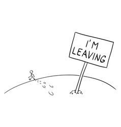 Unhappy Person Leaving Or Walking Away Cartoon