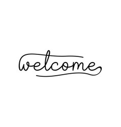 Welcome Black Text Lettering Hand Drawn