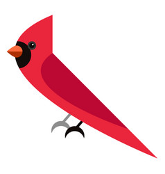 Cardinal Bird Cartoon Style