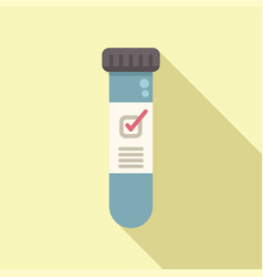 Flu Test Tube Icon Flat Corona Lab