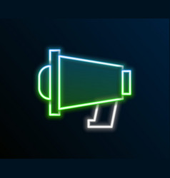 Glowing Neon Line Megaphone Icon Isolated On Black