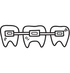 Hand Drawn Braces And Teeth