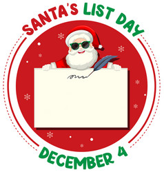 Santas List Day Text Banner Design